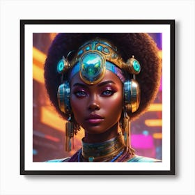 Futuristic queen Art Print