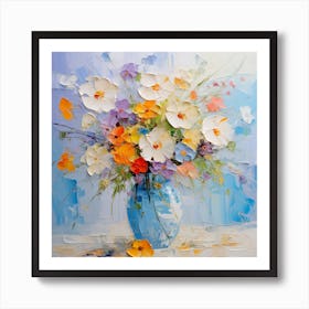 flowers, impressionistic painting Art Print