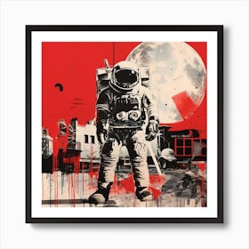 Astronaut On The Moon 2 Art Print