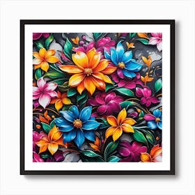 Colorful Flowers 22 Art Print