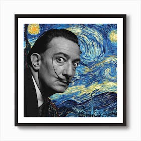 Salvador Dali X Van Gogh Art Print