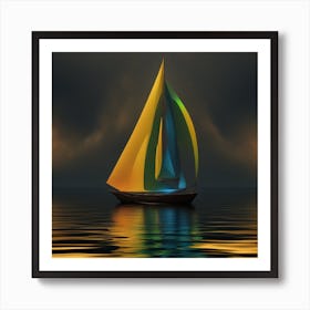 Sailboat On The Ocean Art Print