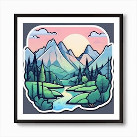 Landscape Sticker 2 Art Print