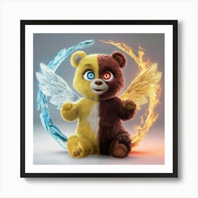 Teddy Bear With Wings Art Print