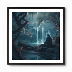Myeera Ninja In The Distance Meditating In An Enchanted Fairy T A06b8c18 7859 44bb 911a 4486659e7e46 Art Print