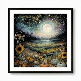 Moonlight In The Mountains Art Print