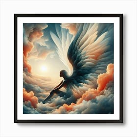 Angel In The Clouds 2 Art Print