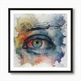 Eye Of A Woman Watercolor Painting Art Print