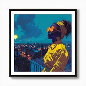 Solar Filtered - Yellow And Blue 1 Art Print