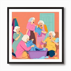 Old Women Laughing Art Print