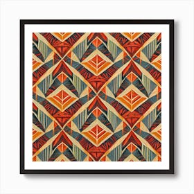Firefly Beautiful Modern Abstract Detailed Native American Tribal Pattern And Symbols With Uniformed (13) Art Print