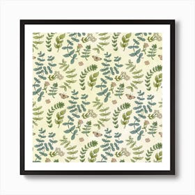 Leaf Pattern Totebag Throw pillow nature herb 3 Art Print