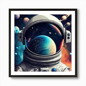 Astronaut In Space Art Print