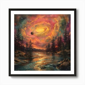 Galaxy In The Sky, Impressionism And Surrealism Art Print