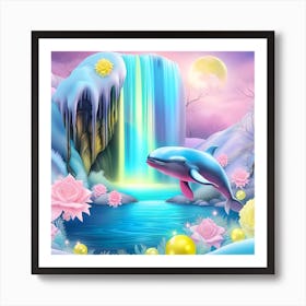 Mermaids And Dolphins Art Print