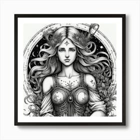 Zodiac Sign Virgo Maiden Art Print