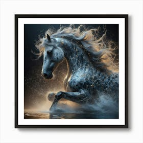 Horse In The Water Art Print