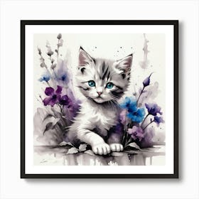 Kitten With Blue Eyes Art Print