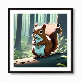 Squirrel In The Forest 155 Art Print