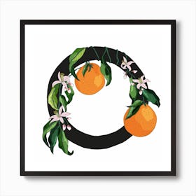 Orange Alphabet Letter O Square Art Print