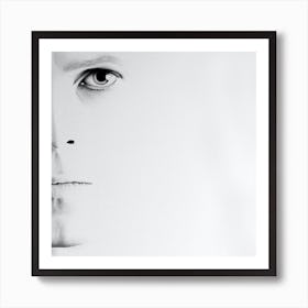 David Bowie Pencil Portrait Half Series Black And White Traditional Art Art Print