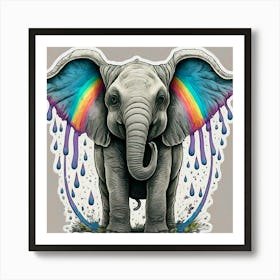 Rainbow Elephant Art Print