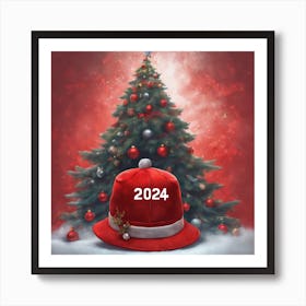 The Red Hat Is Large, And The New Year 2024 Art Print