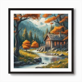 A peaceful, lively autumn landscape 13 Art Print