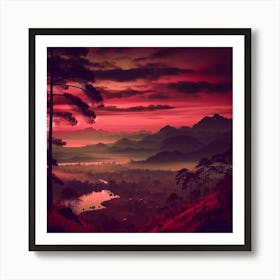 Sunset In The Mountains 166 Art Print