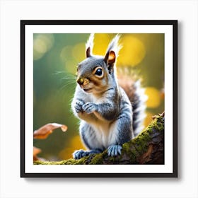 Squirrel In Autumn 3 Art Print