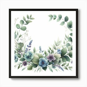 Floral Wreath 1 Art Print