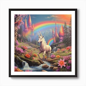 Unicorn In The Forest Art Print