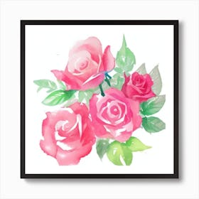 Watercolor Roses6 Art Print