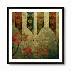 Wesak Banner Texture Featuring Buddhist Prayer Art Print