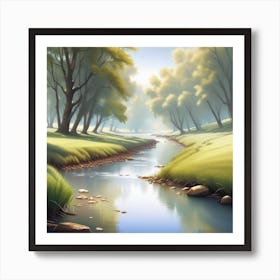 River In The Forest 31 Art Print