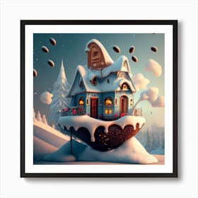 House In The Snow Art Print