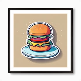 Burger Sticker 2 Art Print