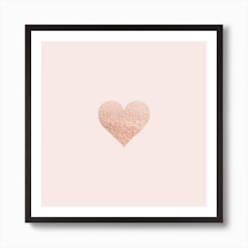 Rosegold Heart Blush Art Print