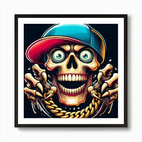 Skull With Chains Art Print