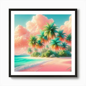 Pink Sand Beach Art Print