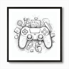 Video Game Controller Art Print