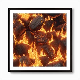 Flaming Logs 1 Art Print