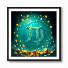 Fish with money for abundance 1 Art Print