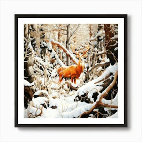 Woodlands Weather - Deer Habitat Art Print