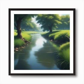 River In The Forest 41 Art Print