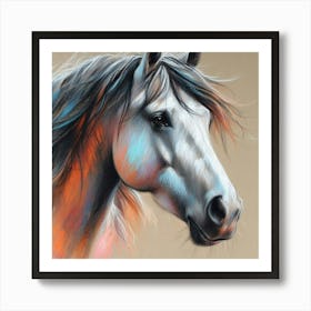 Horse Portrait in acrylic Art Print