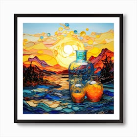 Sunset In The Bottle Art Print