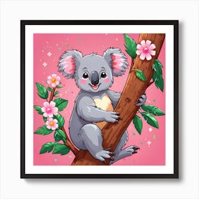 Koala On A Tree Art Print