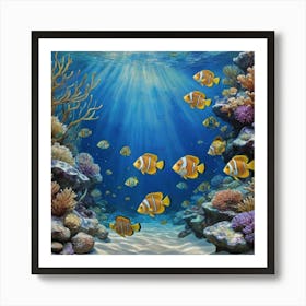 The Splendor of the Coral Garden Clown Fish Art Print