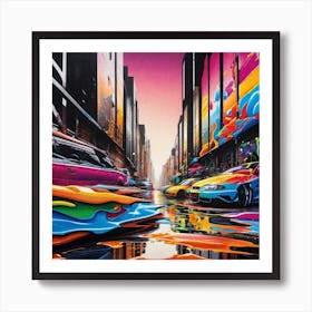 Street Scene By Person Art Print